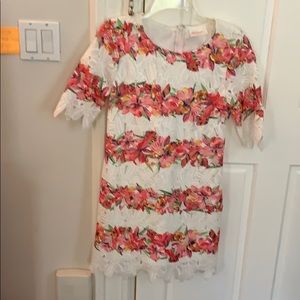 Red and white spring summer dress